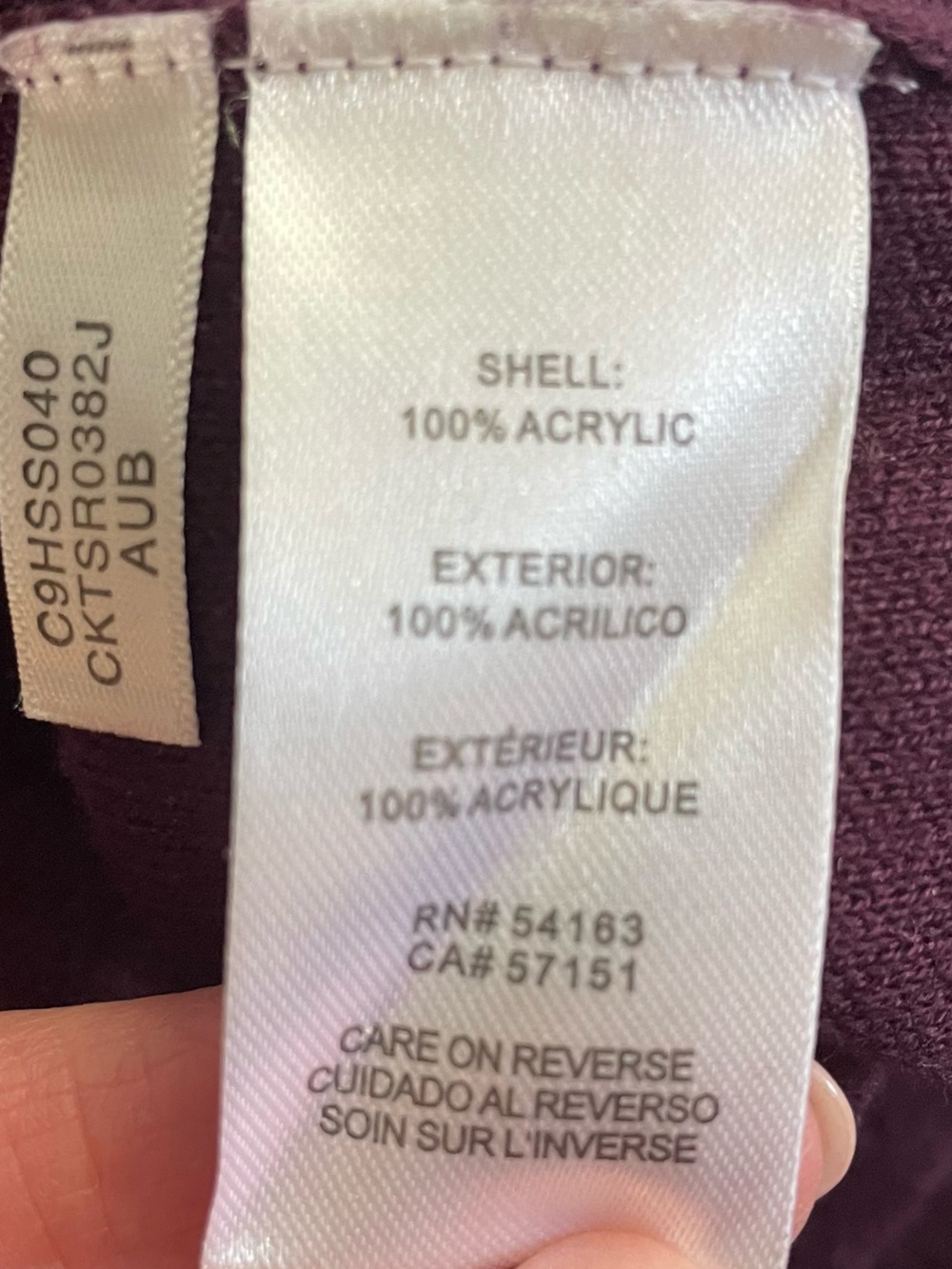 Calvin Klein Burgundy Cowl Neck Sweater, Size XL - Picture 5 of 6